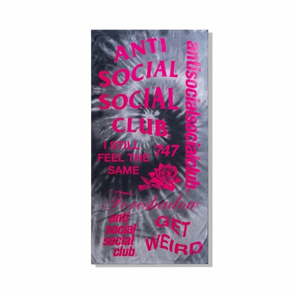 Anti Social Social Club identity crisis black tie dye towel. Brand new, unopened